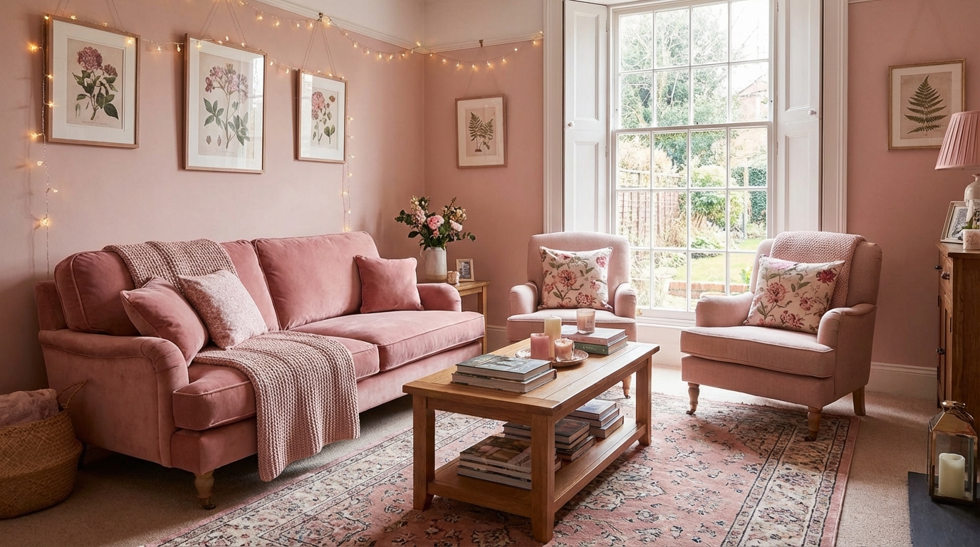 Cozy pink living space