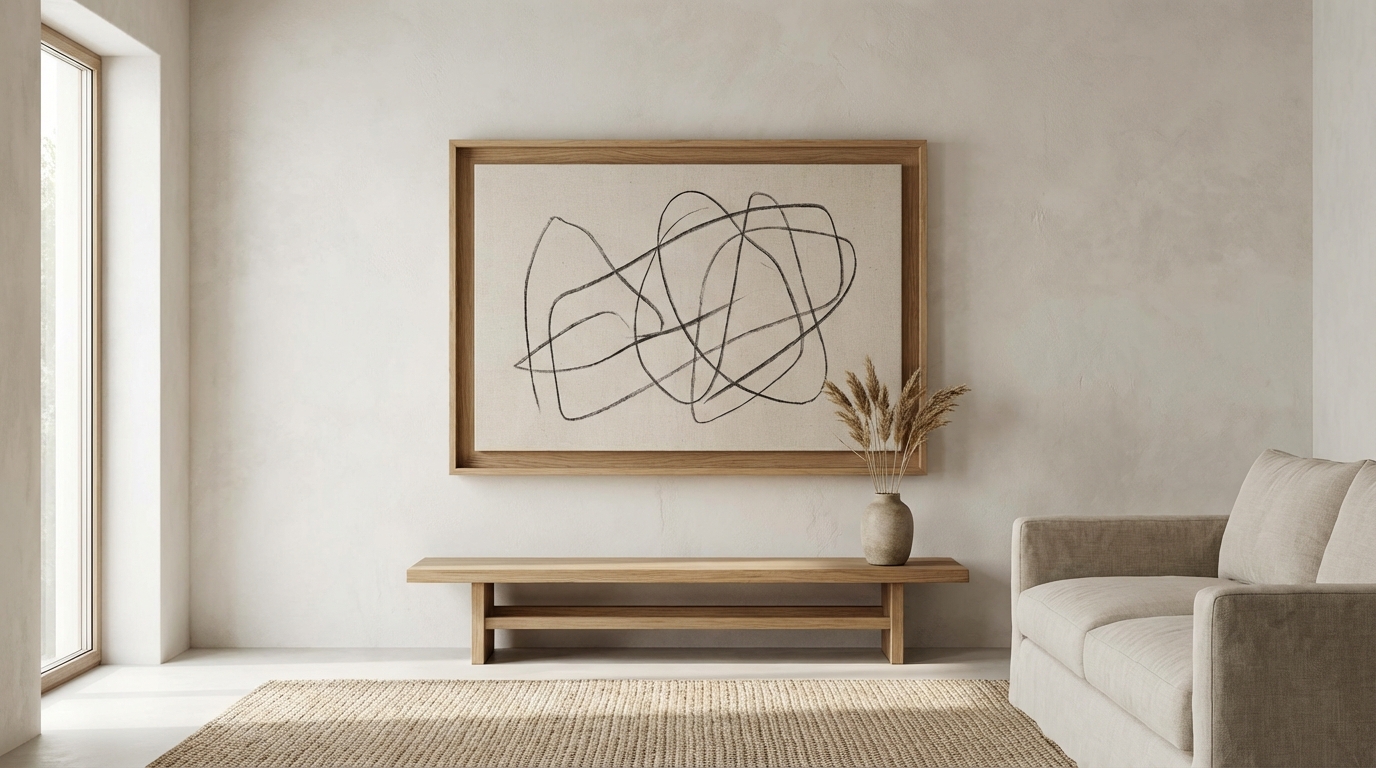 Minimalist wall art setup